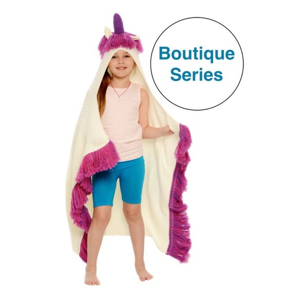 Kids Hooded Unicorn Blanket - Purple Horn - Picture 1 of 6